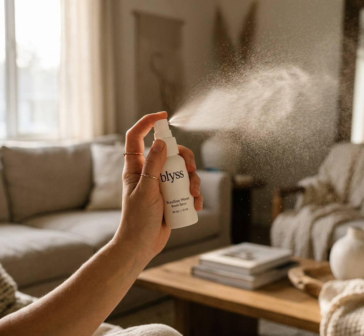 Point the nozzle and spritz once or twice.