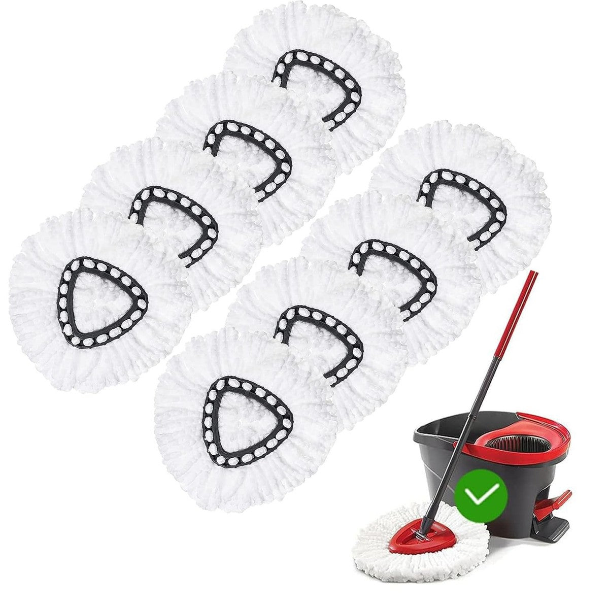 8 Pack Spin Mop Head Replacement