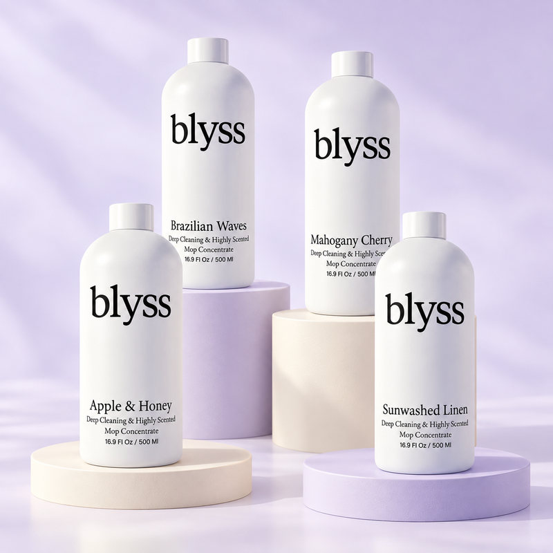 Blyss scent choices: Brazilian Waves, Mahogany Cherry, Apple & Honey and Sunwashed Linen